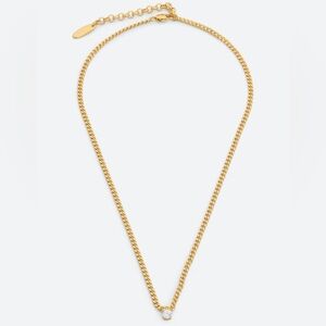 LUV AJ BARDOT STUD CHARM NECKLACE IN GOLD NWT